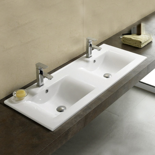 Раковина Melana 122 см 2120XX-805 встраиваемая цвет белый