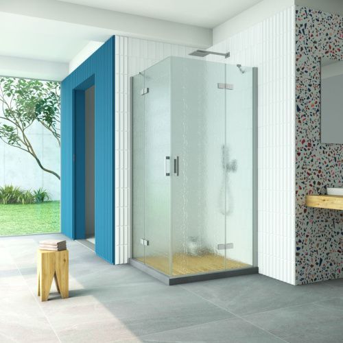 Душевой уголок Vegas-Glass AFA Retta AFA Retta 90 07 02 90х90 стекло рифленое профиль хром без поддона