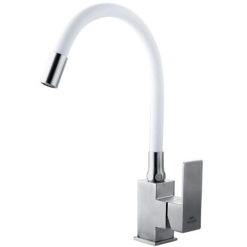 Смеситель для кухни Fashun A54302-8 на мойку сатин/белый