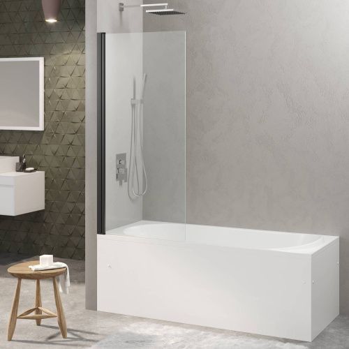 Душевая шторка Berges RIVER 065013 90х145 стекло прозрачное профиль черный матовый ориентация универсальная