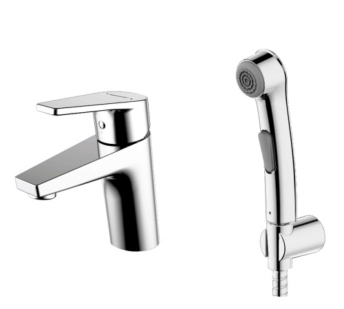 Смеситель с гигиеническим душем Bravat Line F15299C-2 на столешницу хром