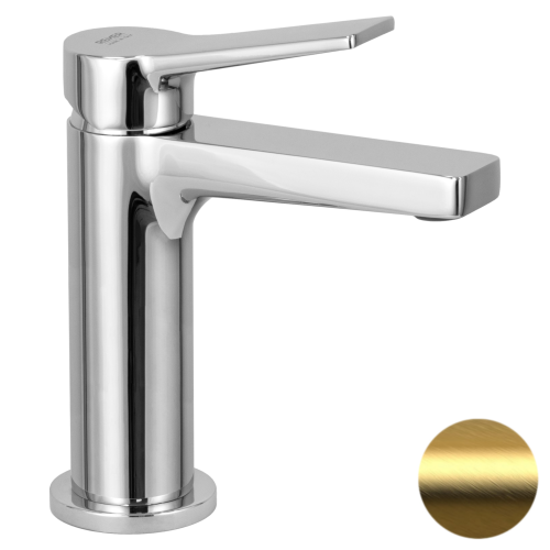 Смеситель Remer Slash & Dot SL12BG на раковину брашированное золото