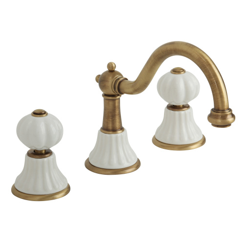 Смеситель Migliore OLIVIA 18999 на раковину белый/бронза