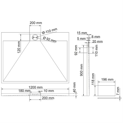 Душевой поддон WasserKRAFT Alme 15T 15T07 120x90 искусственный камень белый - фото 3