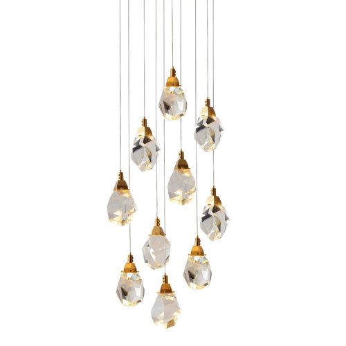 Светильник подвесной Delight Collection Crystal rock II (Црыстал роцк ИИ) 9701P/10R brass