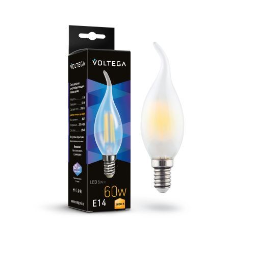 Лампочка светодиодная Voltega Candle wind matt 6W 7210