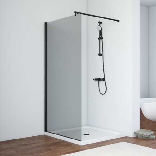 Душевая перегородка Vegas-Glass EAF TUR+NOVO EAF NOVO h2000 116 02М 07 115х200 стекло тонированное профиль черный