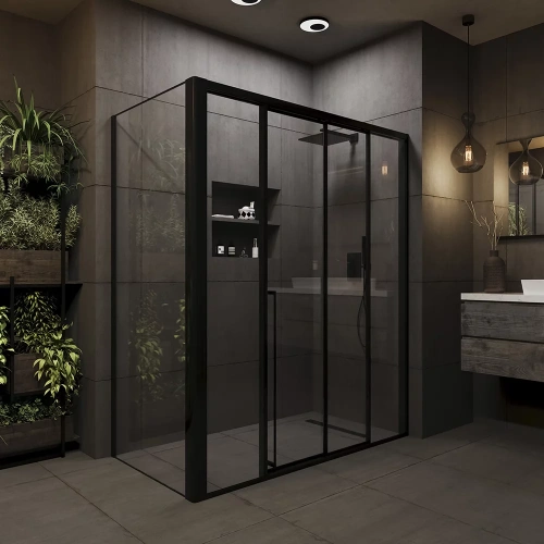Душевой уголок Veconi Premium Prato PR4/R-SP-18080-01-B-C4 180х80 стекло прозрачное профиль черный без поддона