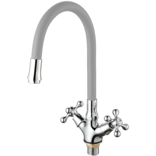 Смеситель для кухни D-Lin D153810-2 на мойку хром/серый
