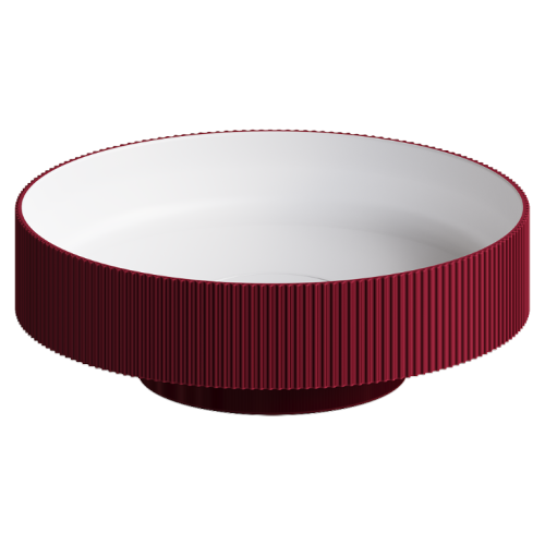 Раковина акриловая Boheme Sole 801-R-BUR 40х40 накладная цвет бордовый без отверстий под смеситель