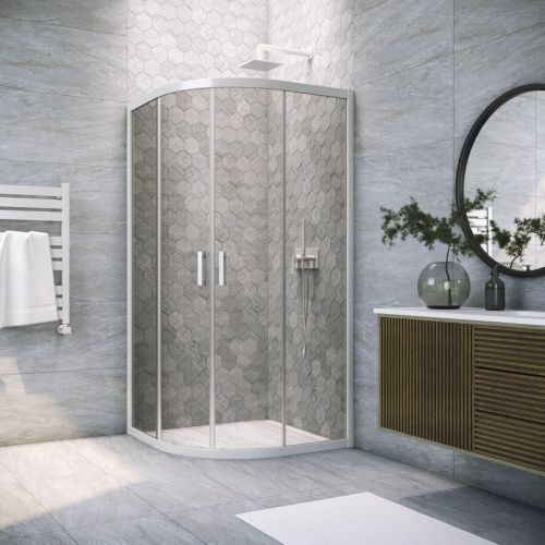 Душевой уголок Vegas-Glass ZS TUR+NOVO ZS NOVO h2000 110 01 07 110х110 стекло тонированное профиль белый без поддона