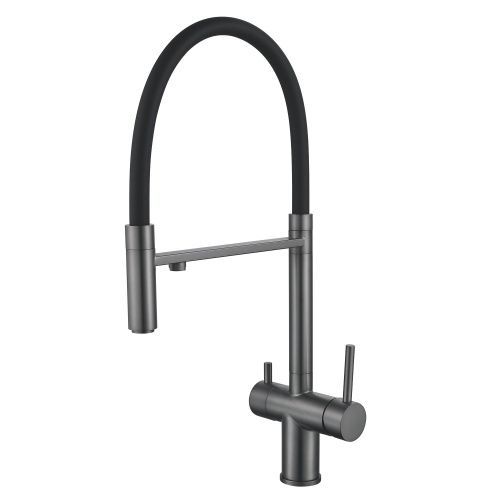 Смеситель для кухни Shevanik S178T на мойку оружейная сталь