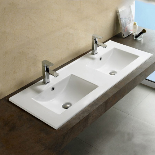 Раковина Melana 121 см 9120ED-805 встраиваемая цвет белый