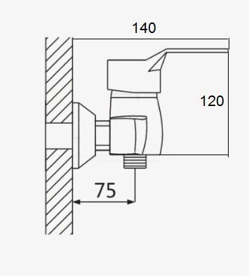 Смеситель для душа D-Lin D160403 настенный хром - фото 2