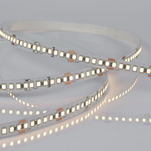 Светодиодная лента Uniel ULS-2835 ULS-2835-180LED/m-10mm-IP20-DC24V-17W/m-5M-3000K катушка в герметичной упаковке