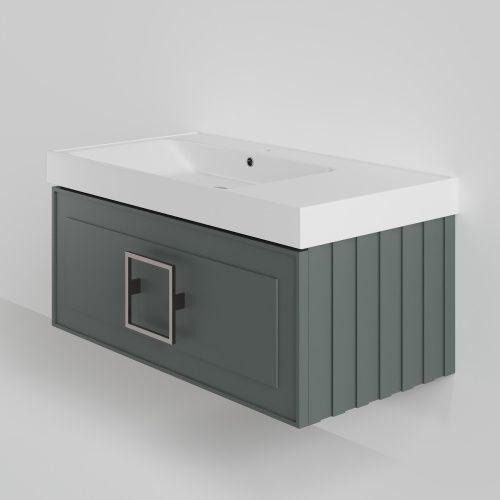 Тумба с раковиной La Fenice CUBO NFNC-01-CUB-G-90-1-90L 91х36х49 подвесная цвет серо-зеленый