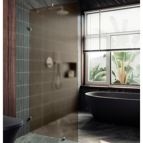 Душевая перегородка Maybah Glass MGD-267-4 99х195 стекло тонированное профиль хром глянцевый