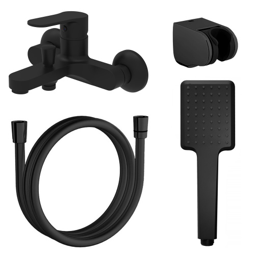 Смеситель Azario Elvis AZ-WWK238155PA настенный черный матовый