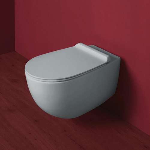 Чаша унитаза подвесная Simas Vignoni VI18 tela matt цвет серый матовый без сиденья безободковая каскадный смыв