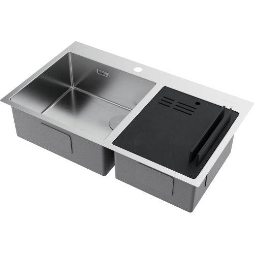 Кухонная мойка Omoikiri Akisame 86-2 Side 4997021 86x51 цвет нержавеющая сталь