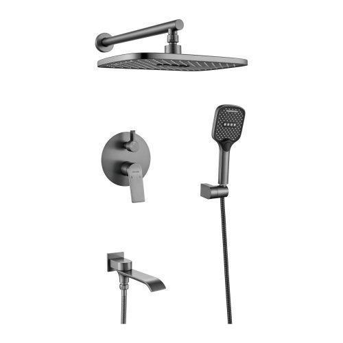 Душевая система Shevanik S4135T встраиваемая в стену цвет оружейная сталь