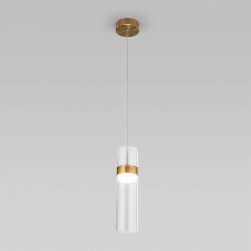 Светильник подвесной Eurosvet Lumen (Лумен) 50244/1 LED латунь/прозрачный