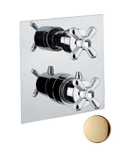 Смеситель для ванны и душа Fiore 01OO0936 встраиваемый в стену золото с термостатом