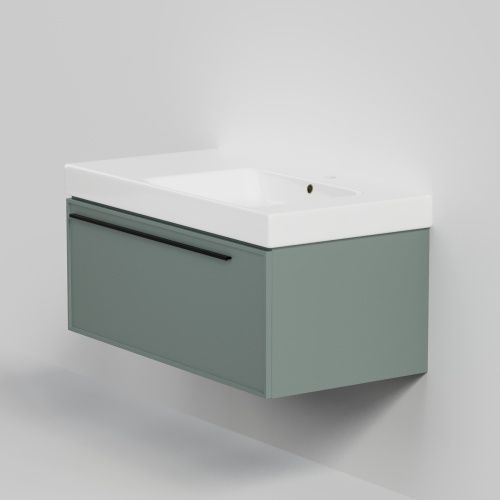 Тумба с раковиной La Fenice ELBA NFNC-01-ELB-G-90-3-90R 91х36х49 подвесная цвет серо-зеленый
