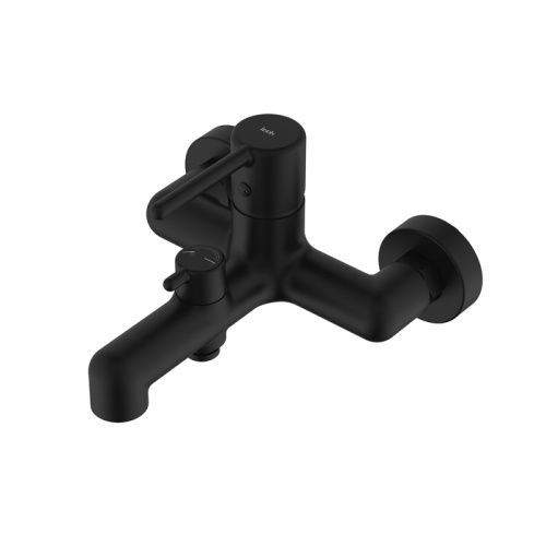 Смеситель для ванны и душа IDDIS Aiger AIGBL00i02WA настенный черный матовый