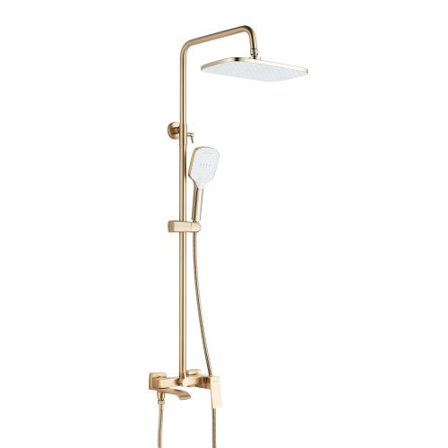 Душевая стойка Shevanik S4036G настенная цвет золотой сатин