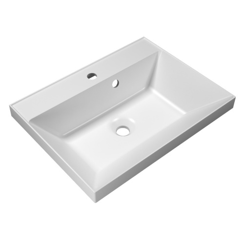 Раковина из искусственного камня BelBagno BB600/450-LV-MR-AST 60х45 накладная цвет белый матовый