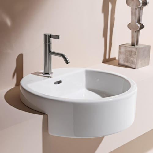 Раковина Laufen Living City 46 см 8.1343.1.000.104.1 с черной точкой встраиваемая цвет белый
