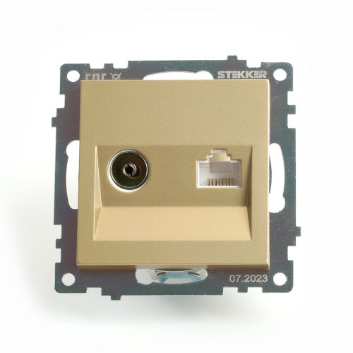 Розетка TV + компьютерная RJ-45 Stekker Катрин 49230