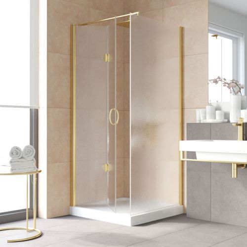 Душевой уголок Vegas-Glass GPS-Fis LUX GPS-Fis LUX 80*80 09 02 L 80х80 стекло рифленое профиль золото без поддона