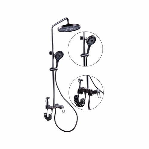 Душевая стойка Fashun A2483-17 настенная цвет графит