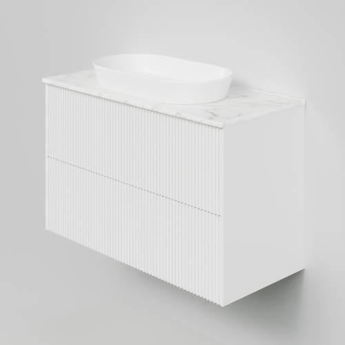 Тумба со столешницей La Fenice TERRA TWIN NFNC-01-TER-B-100-2-3-GG 102х62х47 подвесная цвет белый