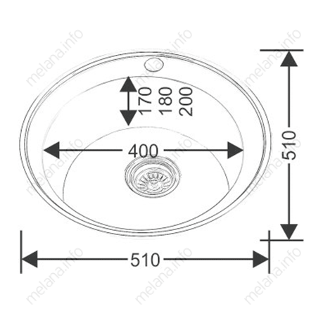 Кухонная мойка Melana 018a N(*15) 51x51 цвет хром - фото 4
