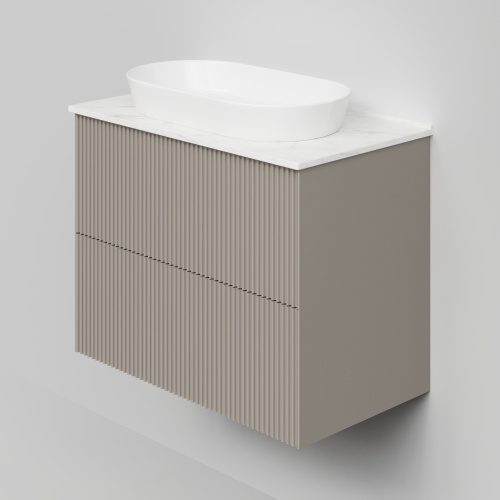 Тумба со столешницей La Fenice TERRA TWIN NFNC-01-TER-C-80-2-3-GG 81х62х47 подвесная цвет бежевый