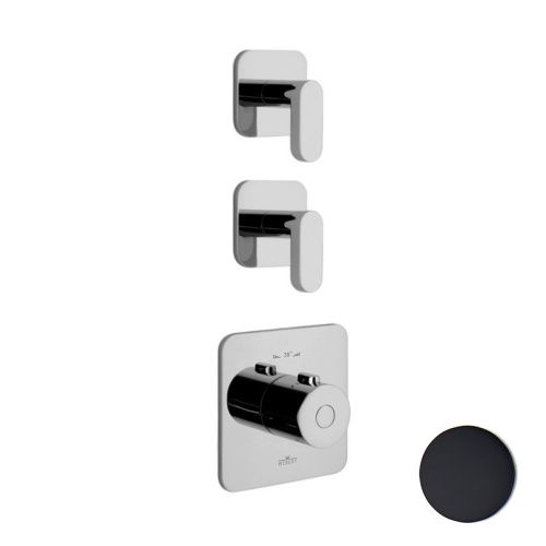 Смеситель для ванны и душа Webert Living LV971402560 встраиваемый в стену черный с термостатом - фото 2