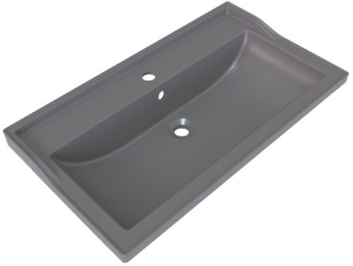 Раковина из искусственного мрамора Stella Polar Флур SP-00001728 80х45 встраиваемая цвет серый