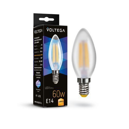 Лампочка светодиодная Voltega Candle matt 6W 7207