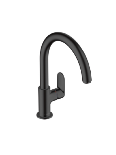 Смеситель для кухни Hansgrohe Vernis Blend M35 71870670 на раковину/столешницу черный матовый без термостата