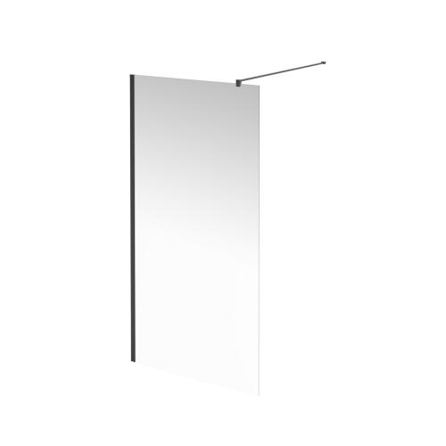 Душевая перегородка Kerama Marazzi VETRO VE.100.WI.BLK.M 100x195 стекло прозрачное профиль черный матовый