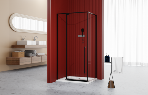 Душевой уголок Esbano ART ESOGA108PSB 100х80 стекло прозрачное профиль черный без поддона