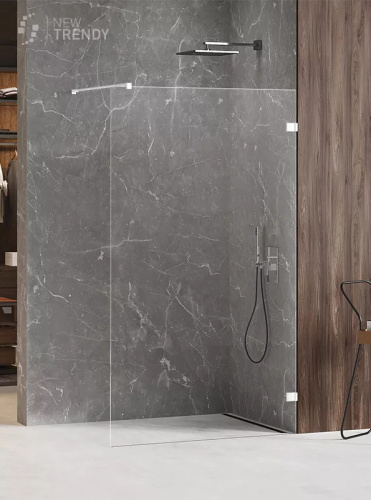 Душевая перегородка New Trendy AVEXA White EXK-2919 80х200 стекло прозрачное профиль белый
