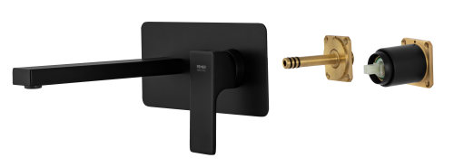 Смеситель для раковины Remer Absolute AU15KBNO встраиваемый в стену черный