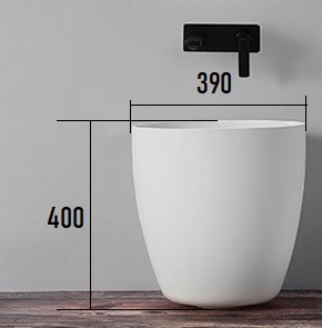 Раковина из искусственного камня Armadi Art 884-39 39х39 накладная цвет белый без отверстий под смеситель - фото 2