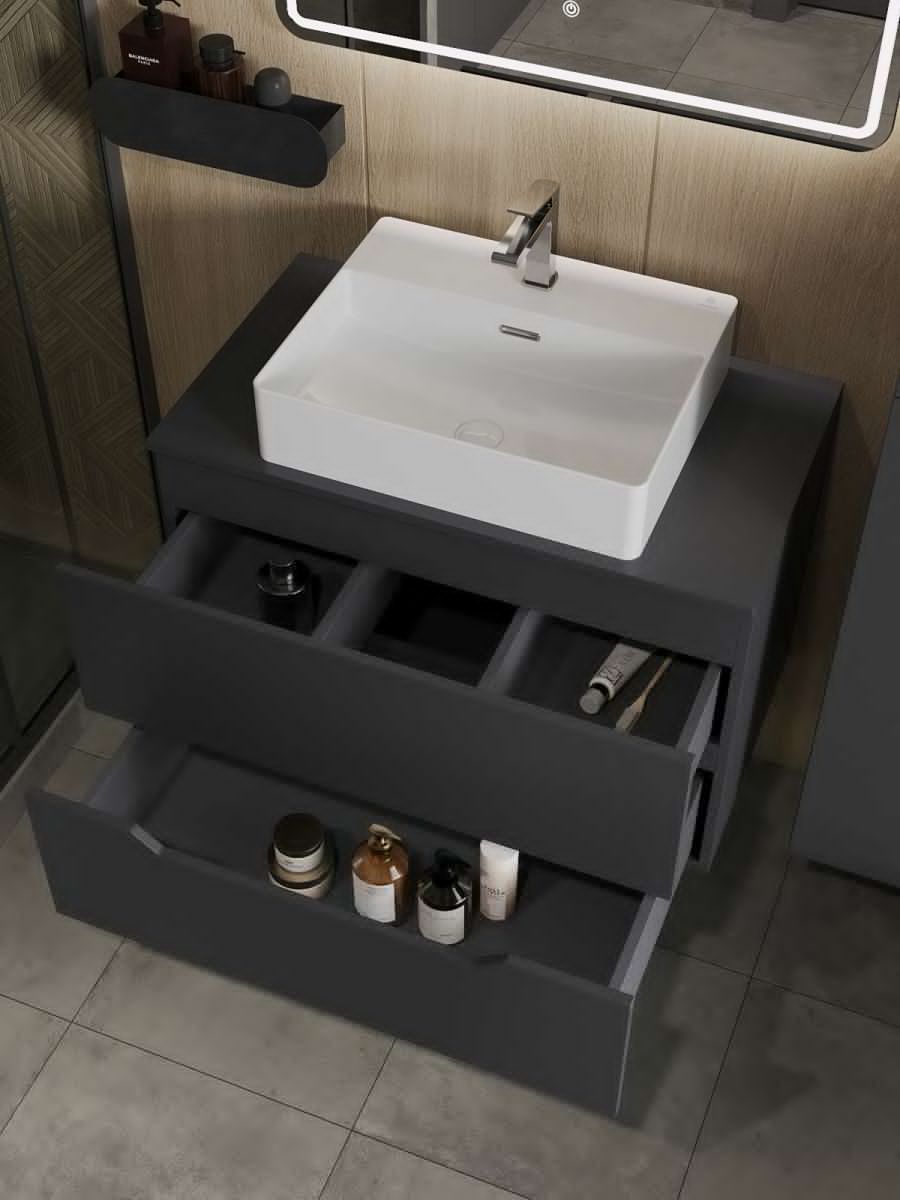 Тумба с раковиной Orange Line Li-80TugMDF+B04-500W 80х50 - фото 4