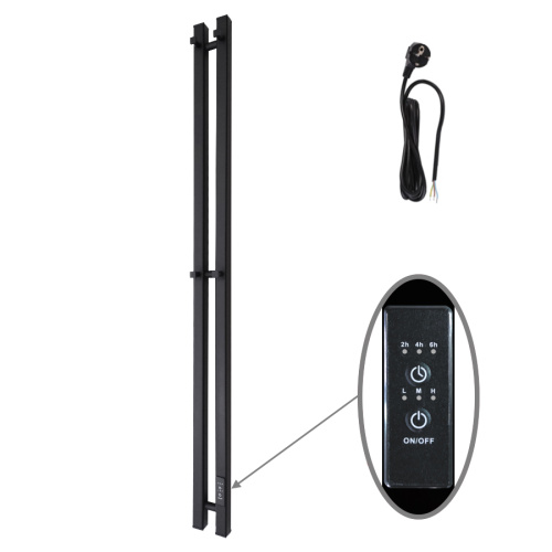 Полотенцесушитель Маргроид Inaro профильный Inaro-1206-1081-9005R 9х120 электрический черный матовый