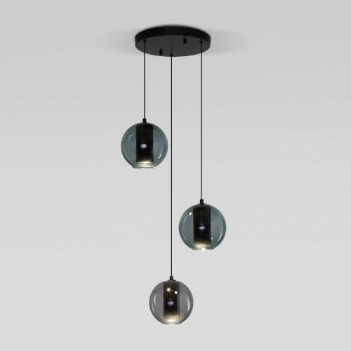 Светильник подвесной Eurosvet Cobble (Цоббле) 50258/3 LED дымчатый/бирюзовый